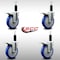 Service Caster 5'' SS Blue Poly Swivel 1-1/8'' Expanding Stem Caster Set Total Lock Brake, 4PK SCC-SSEXTTL20S514-PPUB-BLUE-118-4 - alternate 2